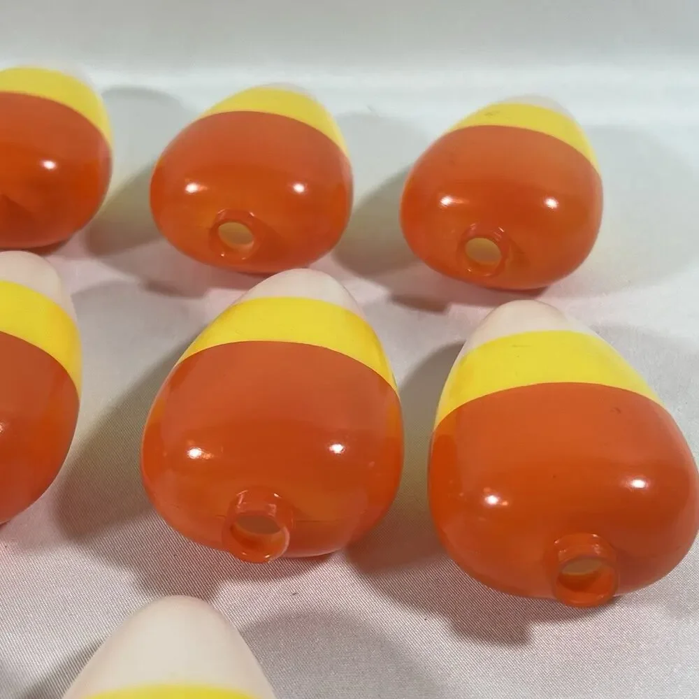 Vintage Set of 10 Candy Corn Blow Mold Plastic String Light Covers Halloween